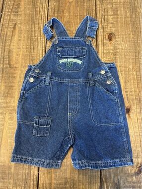 Vintage y2K Kid Connection Infant Denim Overalls Shorts 24 Months Boys Toddler